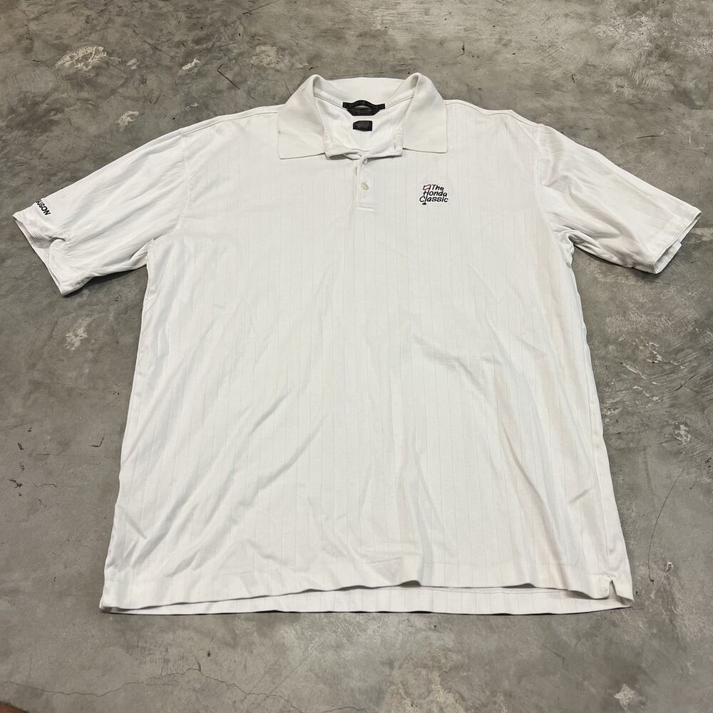 Tiger Woods Golf Polo Mens Large Collection Honda Classic White Logo GUC